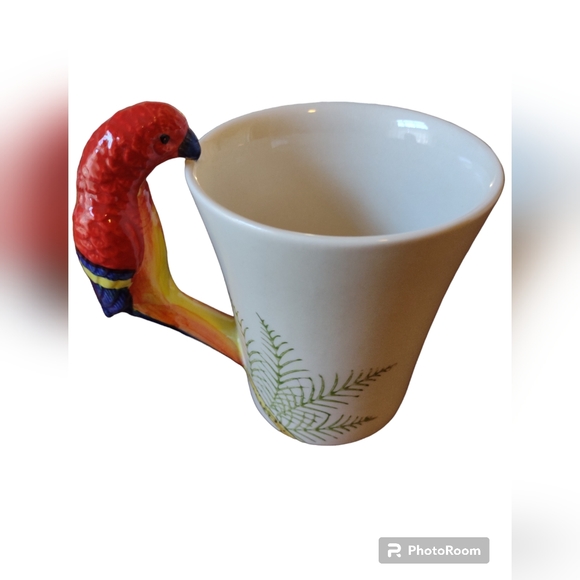 Pier 1 Imports Parrot handle coffee mug - Picture 1 of 4